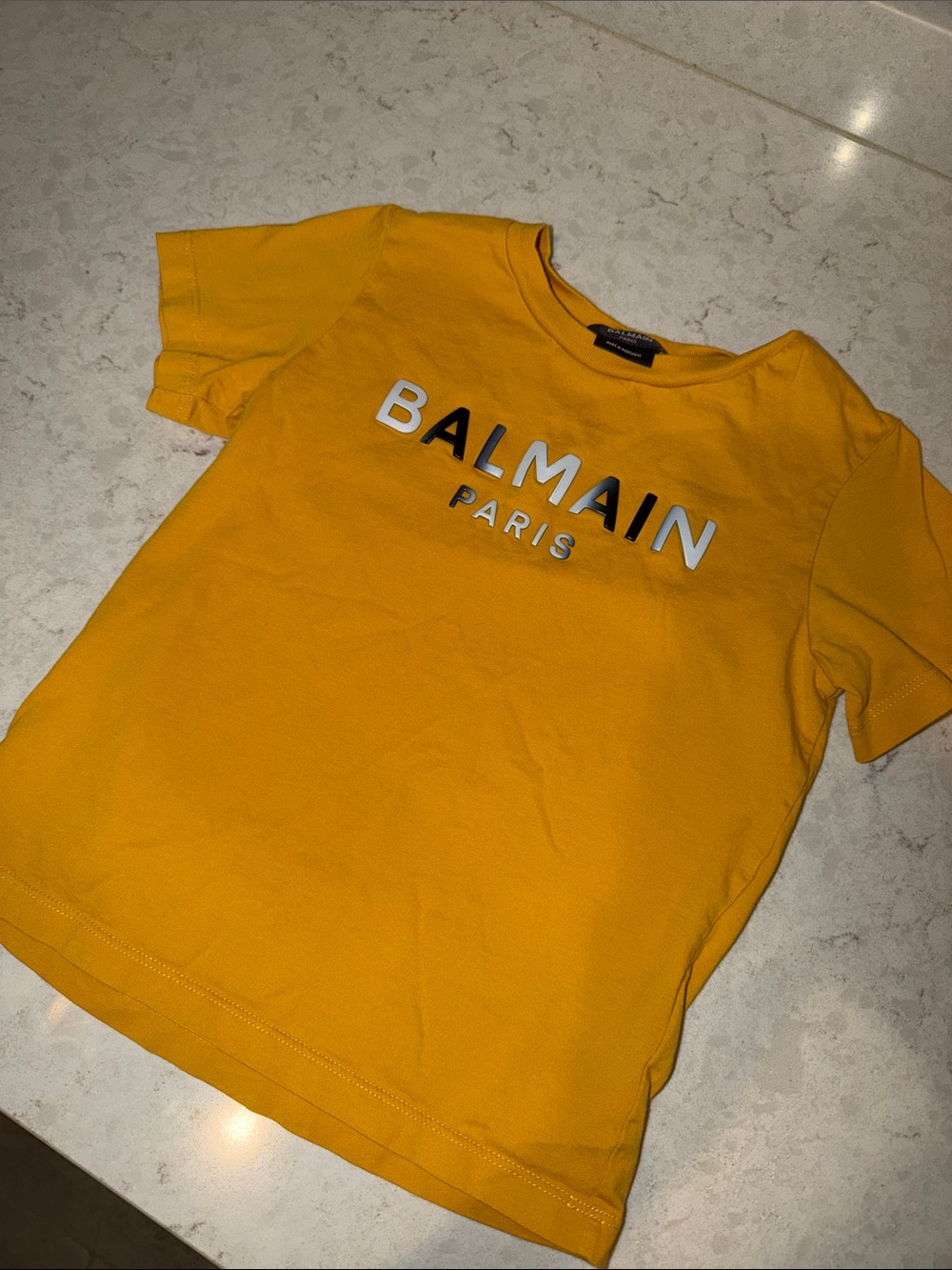 Balmain Kids Yellow Logo Tee